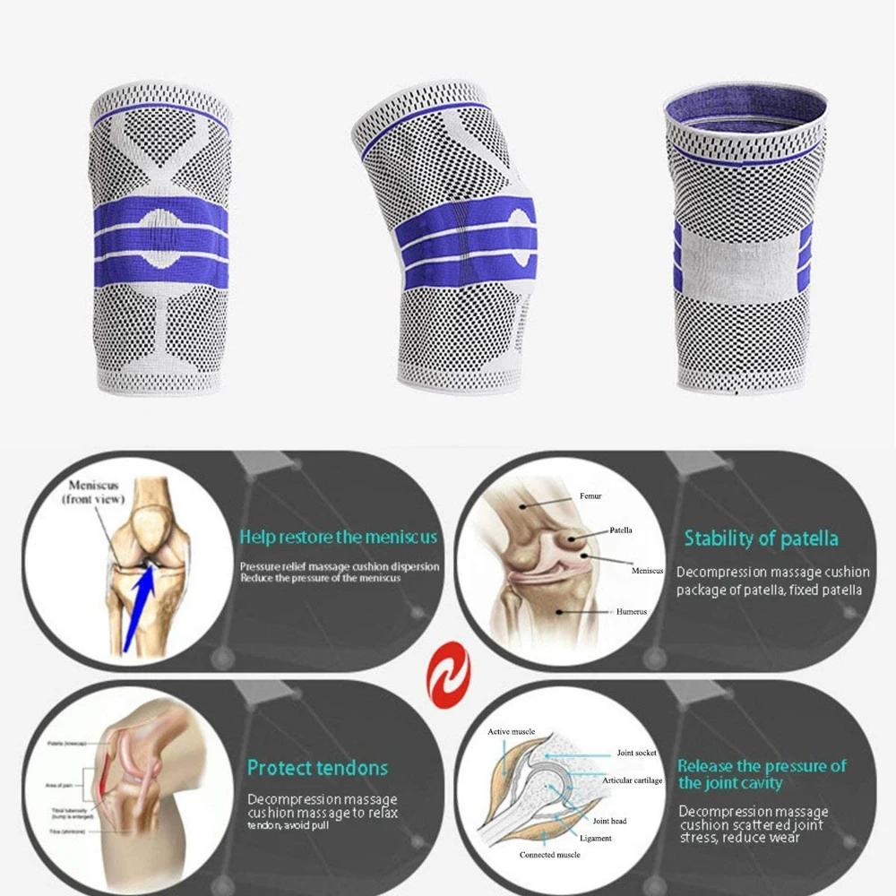 Genouillères rembourrées en Silicone, genouillères de soutien, Protection de la rotule du ménisque, 