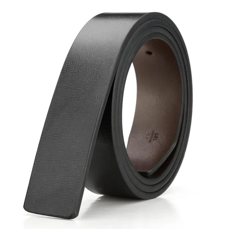 Nouveaux hommes ceintures en cuir PU ceintures Double face hommes mode sans boucle ceintures de haut