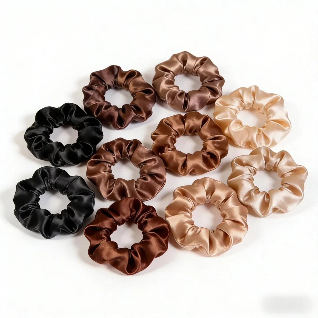 Chouchous en satin pour femmes, 1/30/60/100 pièces, 100 couleurs, petits couvre-chef de 6.5cm, acces