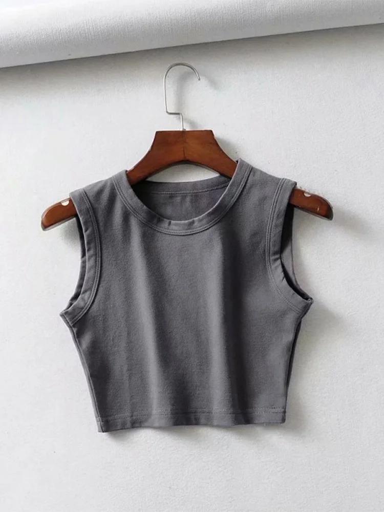 Top court sans manches pour femmes, vintage, blanc, motard, noir, punk, sexy, débardeur, coréen, str
