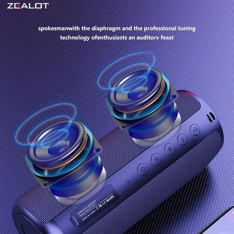 Zealot-haut-parleurs sans fil S51, haut-parleur caisson de basses Portable extérieur, étanche IPX 5,