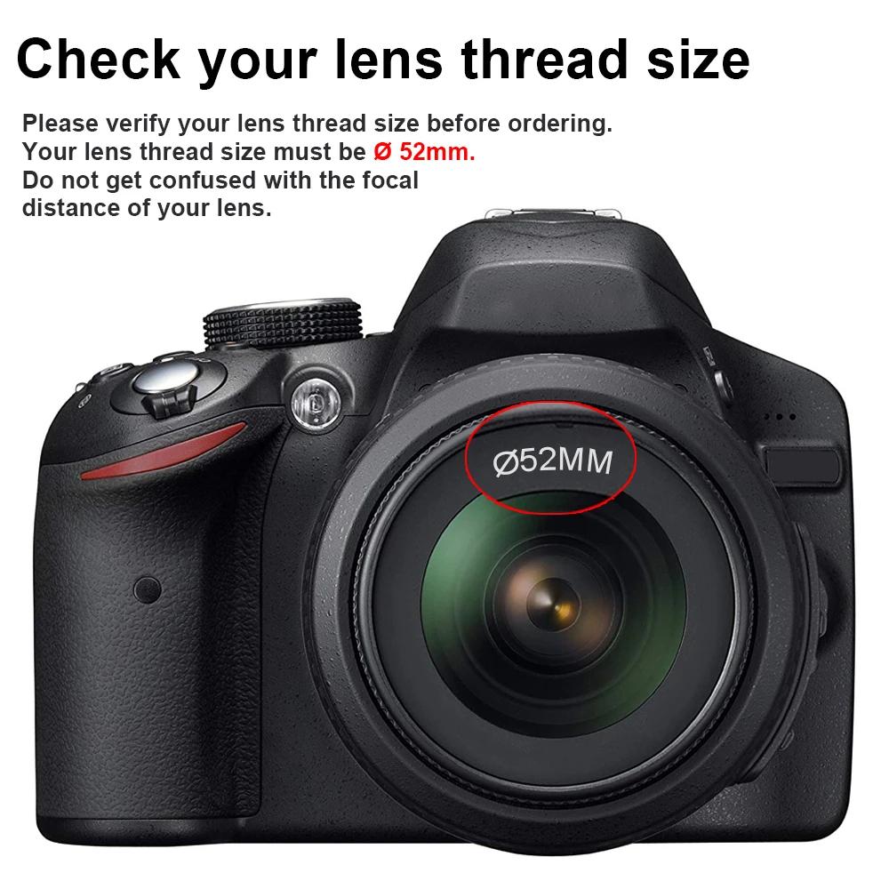 Hisewen 52MM 0.35x Fisheye Nikon objectif grand Angle pour Nikon D5200 D5100 D3500 D3400 D3300 D3200