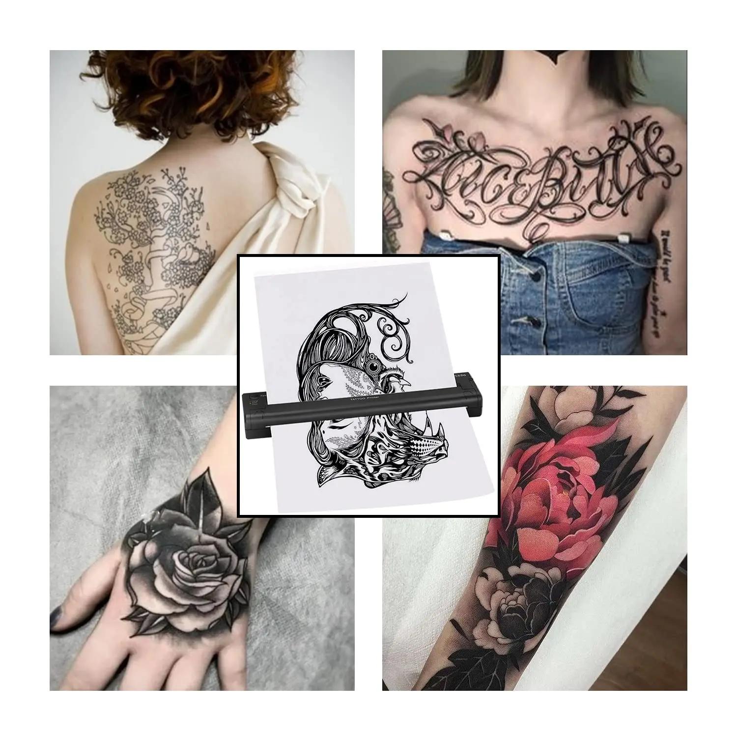 ATS886-Imprimante de Tatouage Portable Sans Fil, Appareil Rechargeable Bluetooth, Machine de Transfe