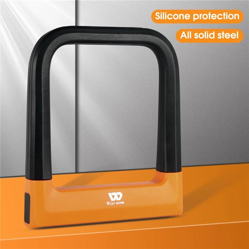 WEST BIKING-Serrure anti-vol en U pour vélo, accessoire de sécurité pour VTT et vélo de route, avec 
