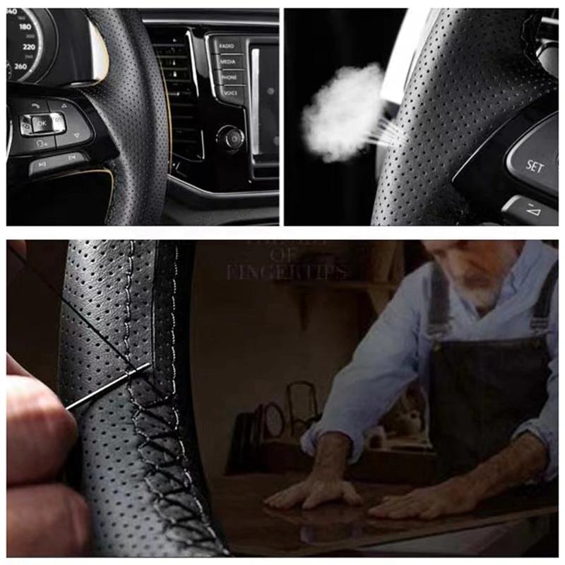 Juste de volant en similicuir noir pour Hyundai Veloster, accessoires de voiture bricolage, 2019-202