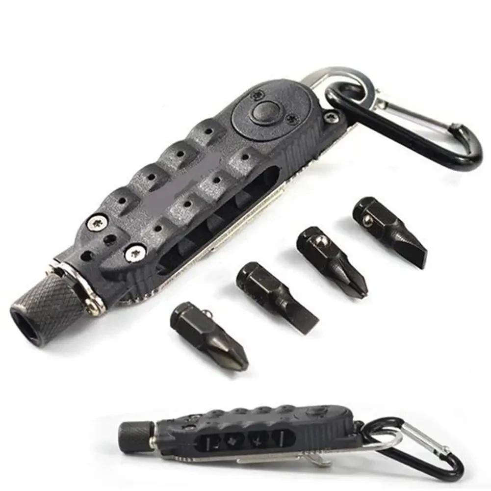 Mini tournevis multifonctionnel pour l'extérieur, tournevis en forme de porte-clés EDC, outil de rép