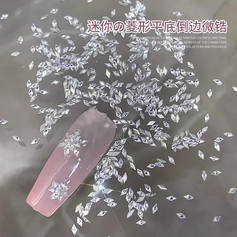 Mini diamant scintillant pour décorations d'ongles, strass 3D, cristal de luxe, Zircon, breloques po