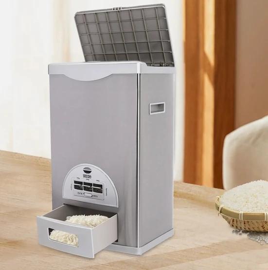 Distributeur existent de Riz en Acier Inoxydable, Conteneur de Stockage, 15kg/33lb