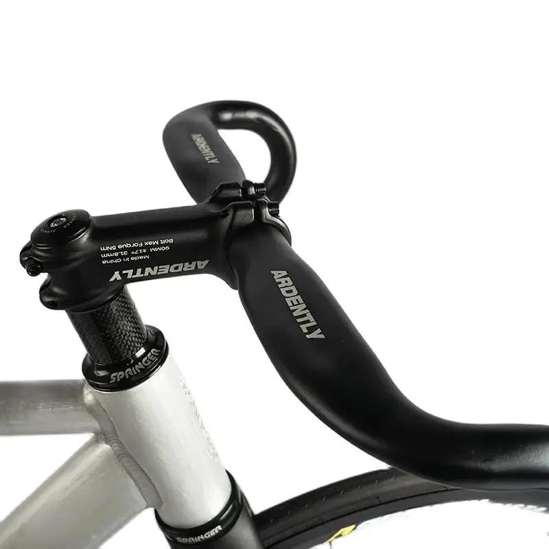 Guidon de vélo de route en aluminium à pignon fixe, barre de direction de vélo de course 31.8/380mm,