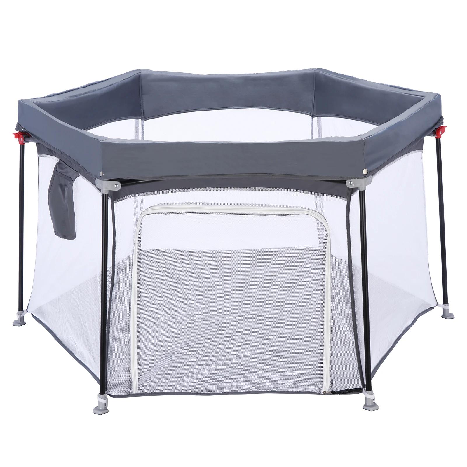 Parc pour bébé pliable hexagonal robuste, parc de jeu de sécurité pour les tout-petits, maille douce