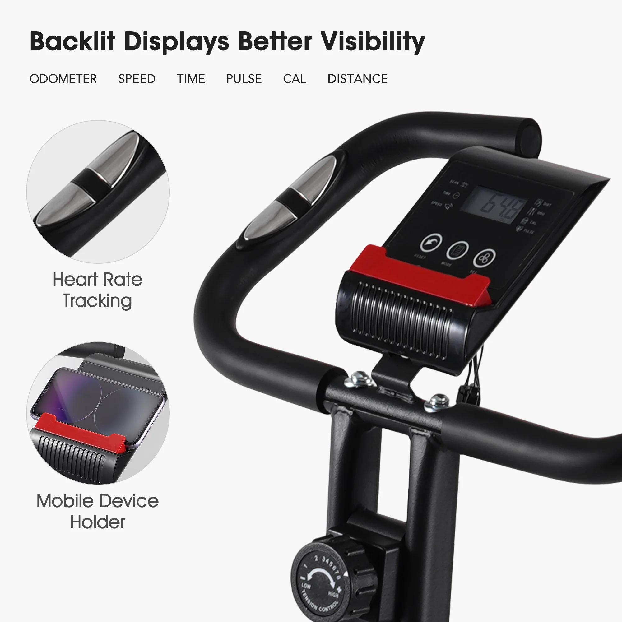 Vélo d'exercice pliant vélo stationnaire couché vélo d'exercice Machine maison avec moniteur LCD sup