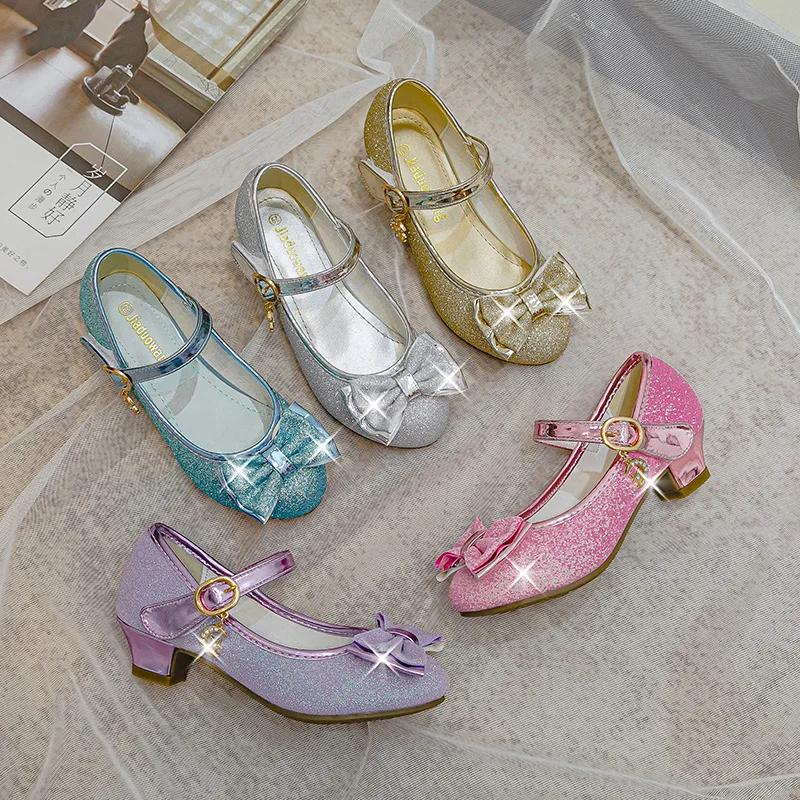 Sandales à strass papillon pour filles, chaussures de danse latine pour enfants, chaussures de princ