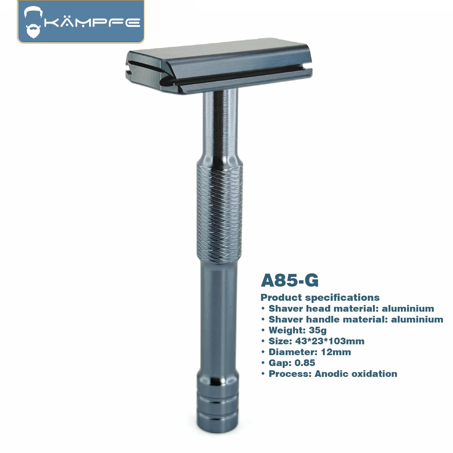 Rasoir de sécurité manuel Kampfe CNC avec 5 lames de rechange, outils de salon de coiffure, cadeaux 