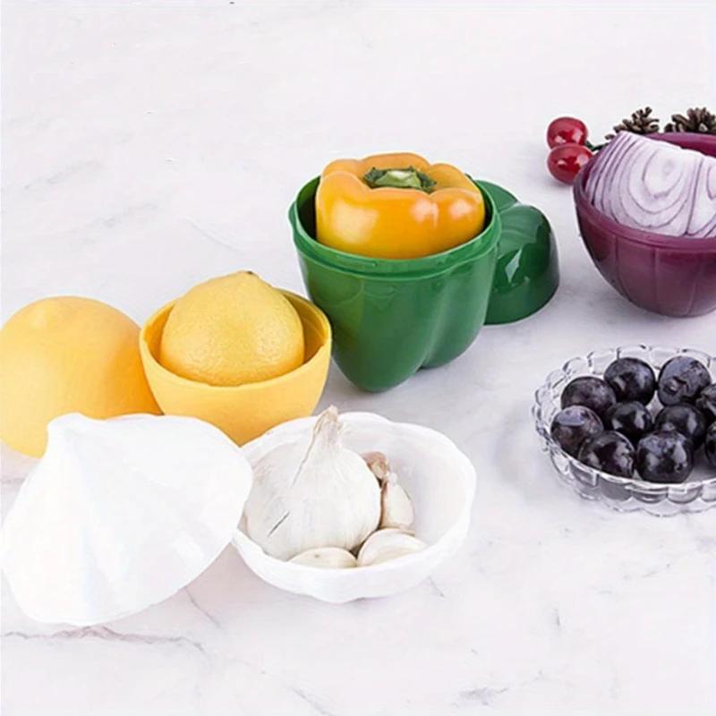Boîte alimentaire en plastique scellé, organisateur créatif, bac à légumes, conteneurs d'oignon, ail