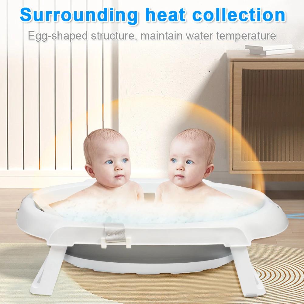 Baignoire Bébé Pliable Sur Pied – Grande Baignoire Avec Support / Coussin / Kit De Drainage – Bassin