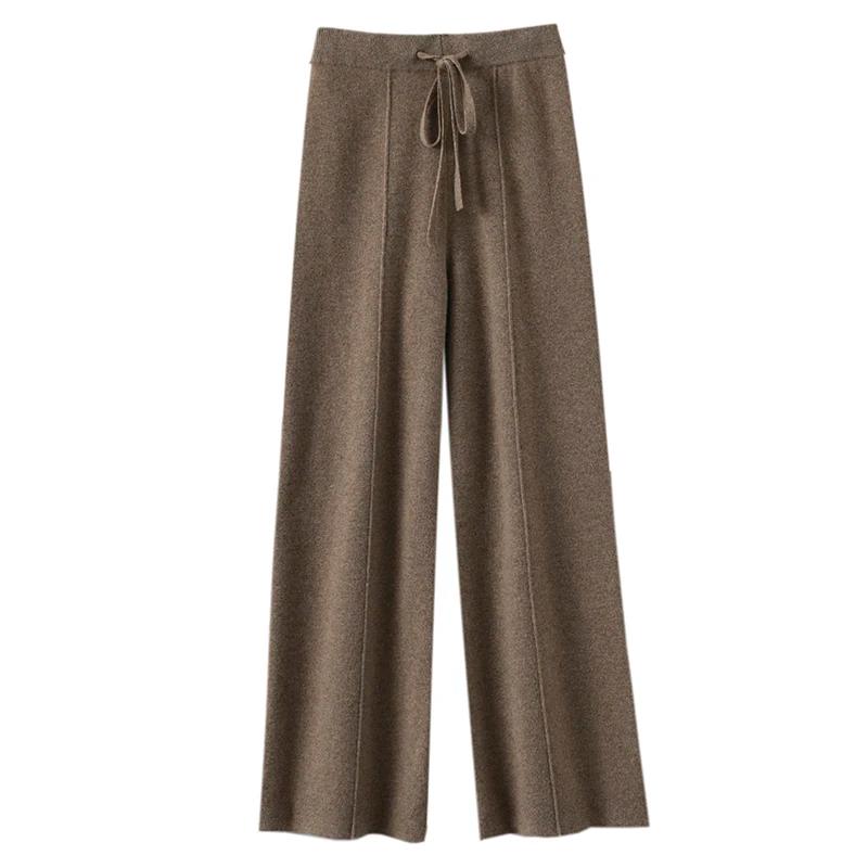 Pantalon large en cachemire polyvalent, pantalon en laine, pantalon ample, tube droit, auditif, tric