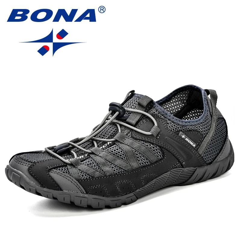 BONA-Chaussures de course en maille confortable pour hommes, baskets d'athlétisme à lacets, de joggi