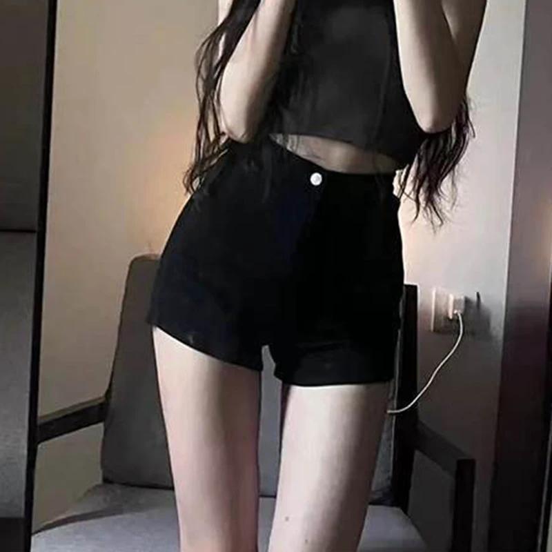 Collants décontractés noirs pour femmes, pantalons Ultra-courts, taille haute, amincissants, Sexy, P