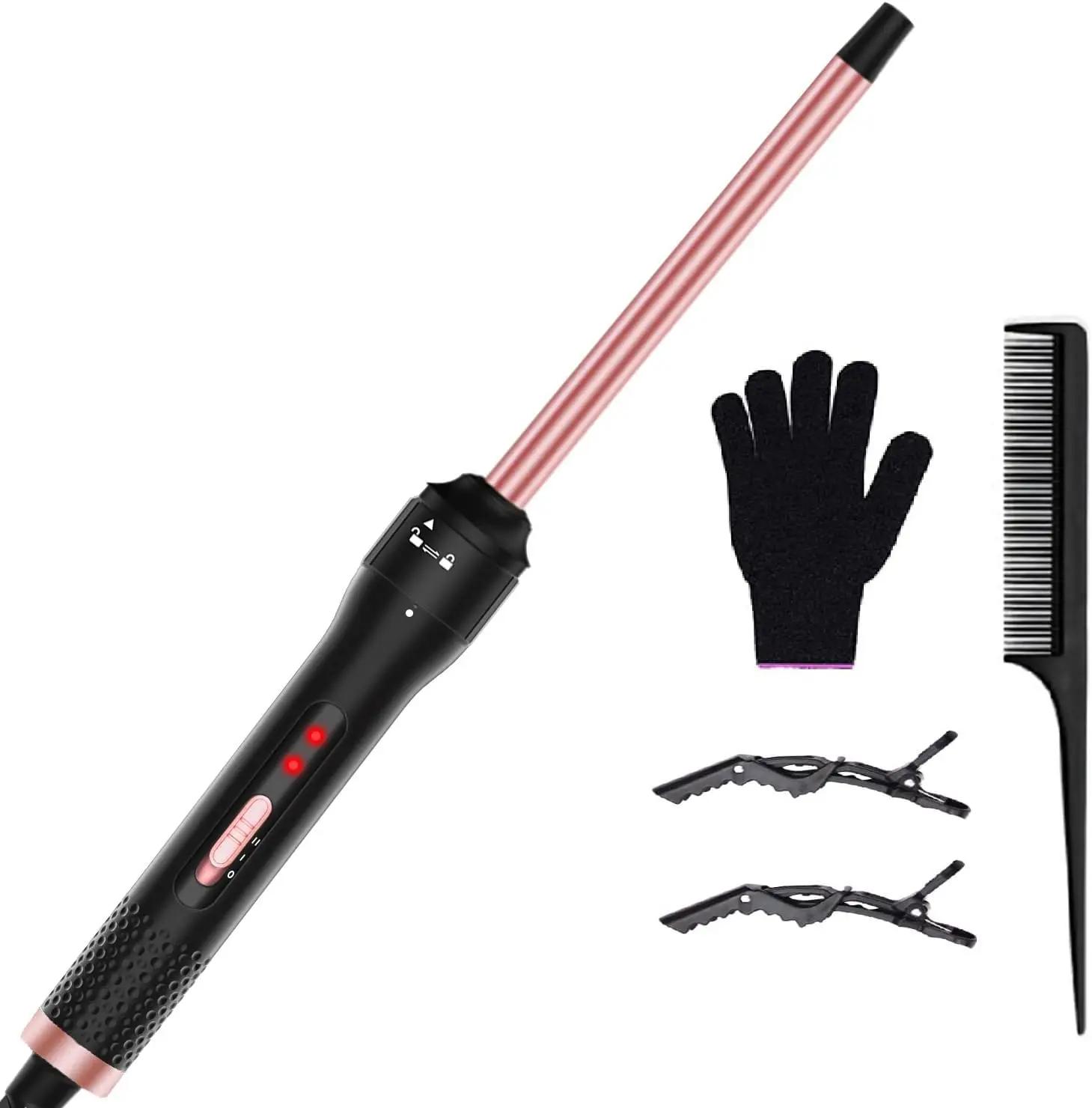Fer à friser professionnel de 1/2 pouces, baguette en fer à friser avec 2 températures, comprend un 
