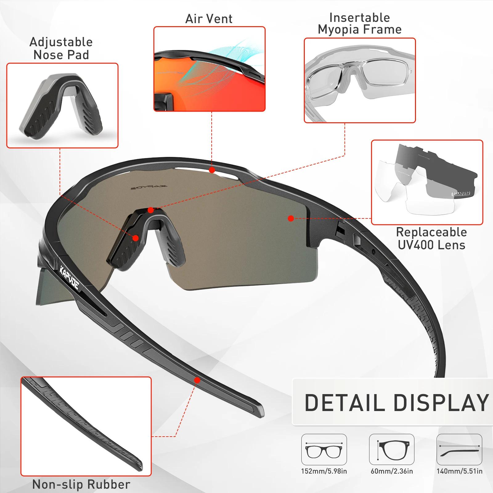 Lunettes de cyclisme polarisées pour vtt, lunettes de soleil de sport, de course, pour hommes et fem