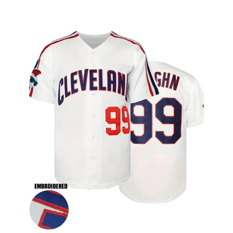 Maillot de film Ricky Vaughn pour hommes, maillots de baseball pour fans de sport cousus Hip Hop des