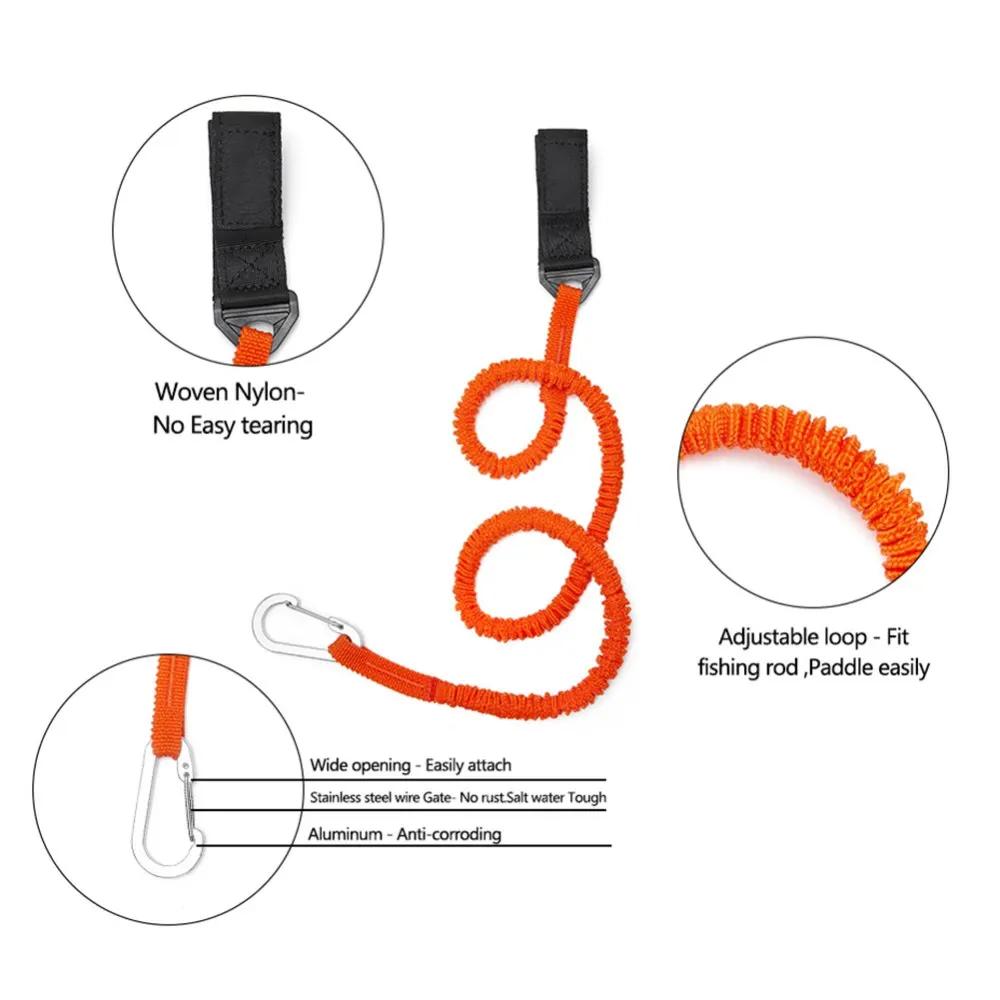 Laisse de pagaie de Kayak résistante à l'usure, canoë de Kayak extensible, laisse de tente de Campin