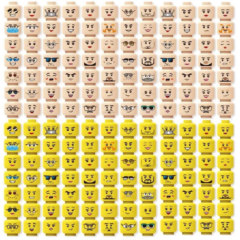 Hot 56 pcs/lot Mini Figure tête créative visages rire cri mignon Expression faciale briques blocs de
