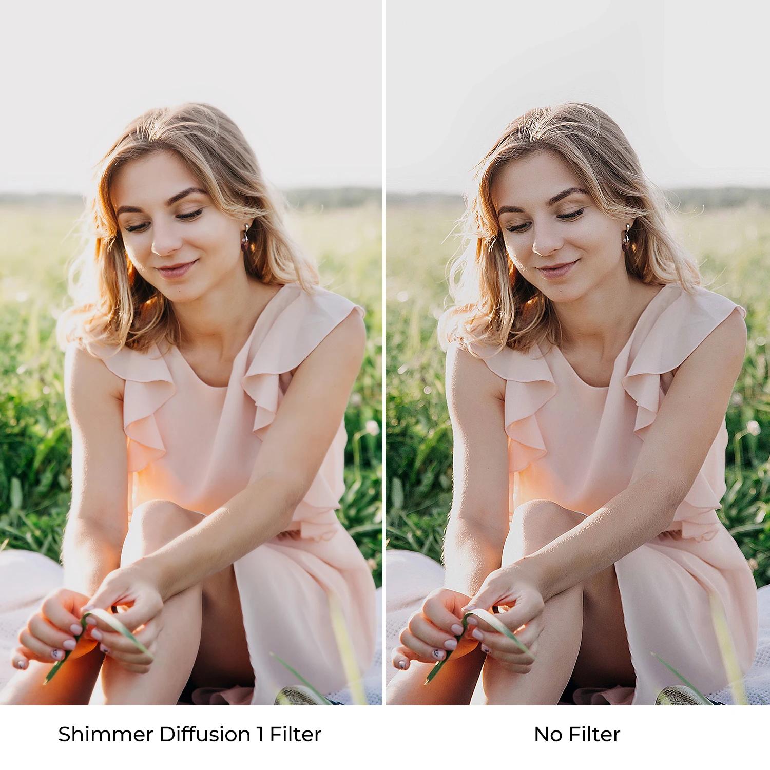 Filtre en verre miroir micro-lumineux K&F CONCEPT 49-82mm Shimmer Diffusion 1 pour objectifs d'appar