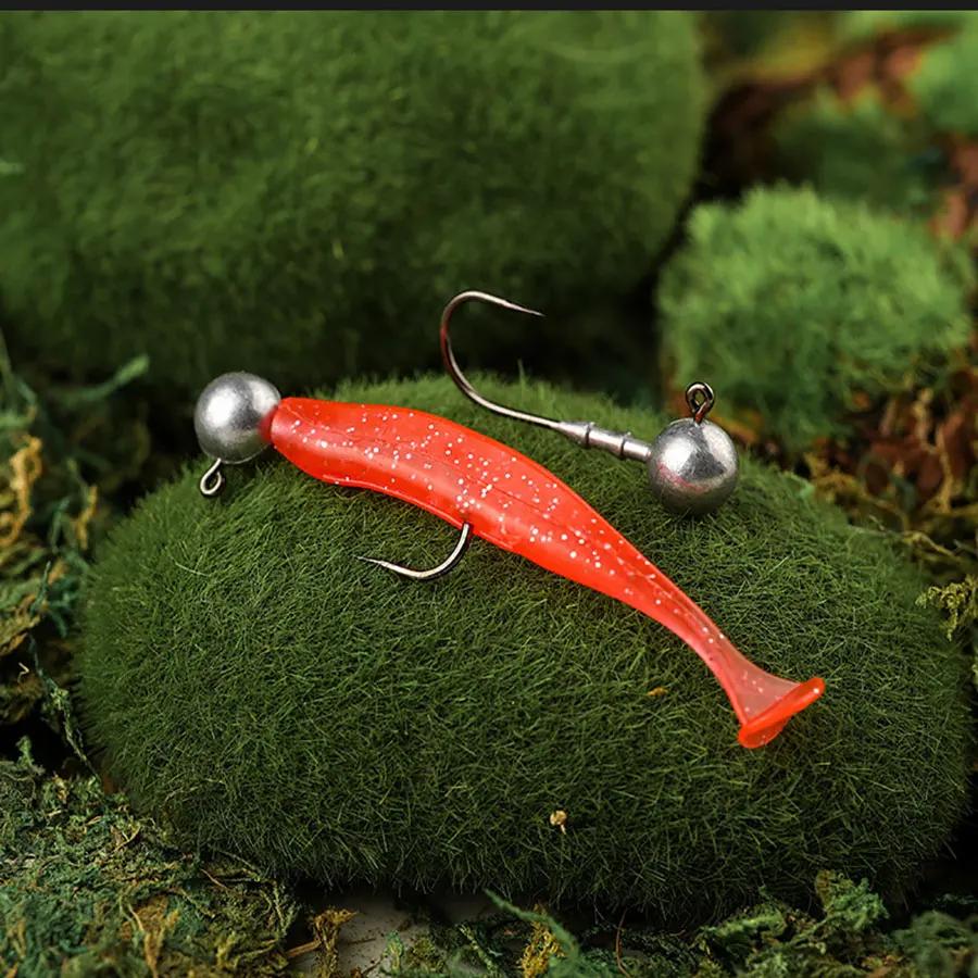 JYJ 3.5g /5g/7g/10g/14g filetage crochet de tête de gabarit de pêche pour leurre souple appât ver cr