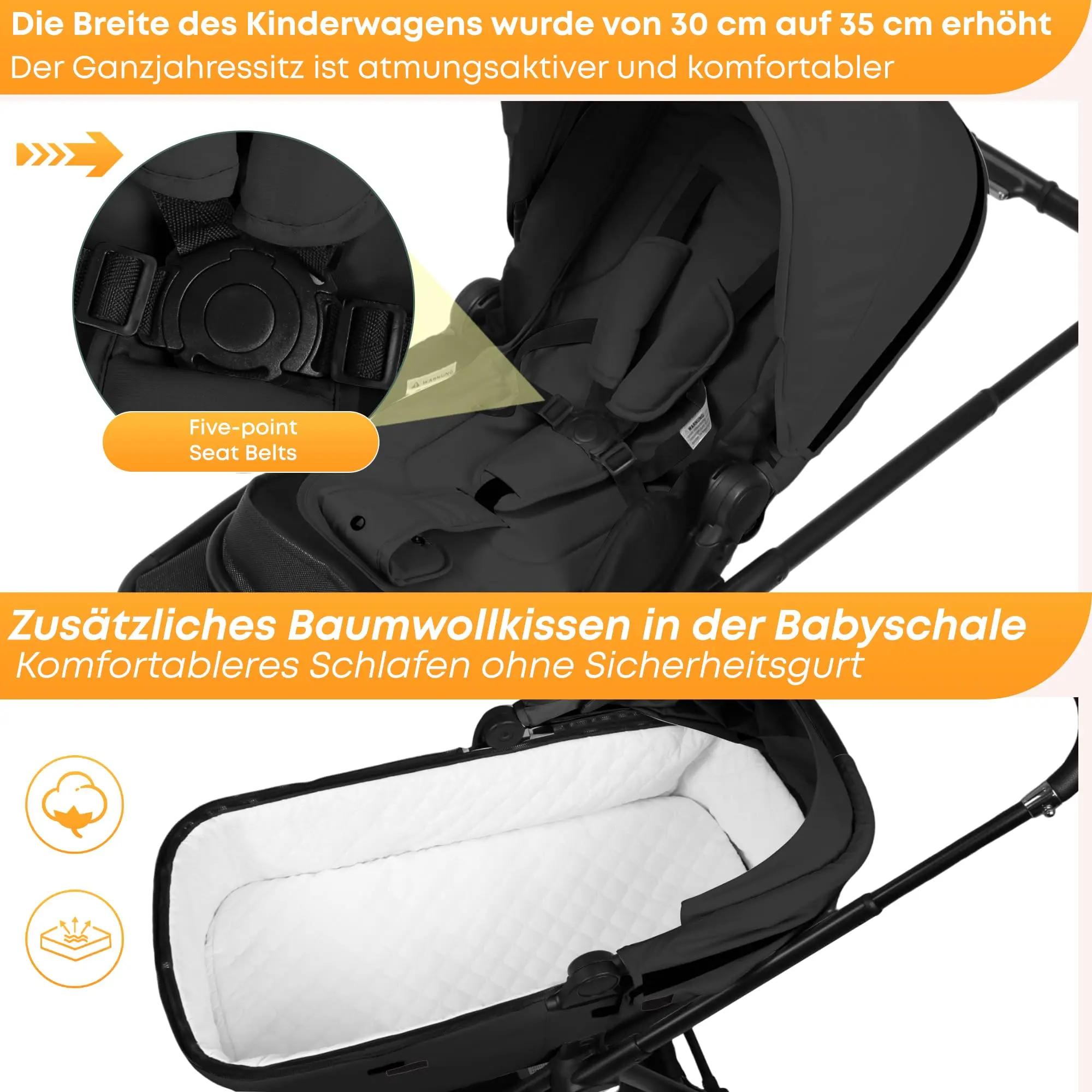 Poussette bébé 3 en 1, combinaison Isofix, systèmes de voyage avec siège bébé, taille I, nacelle, si