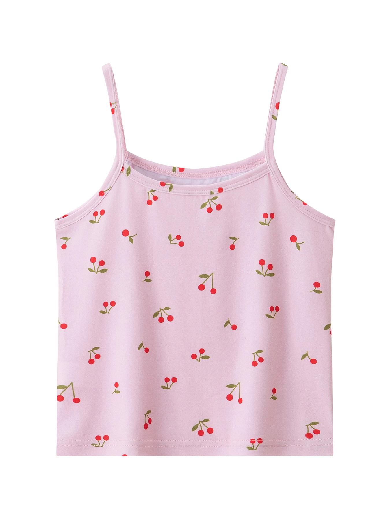 Ensemble de 4 gilets imprimés multicolores pour filles, tendance et mignons, débardeur de sport conf