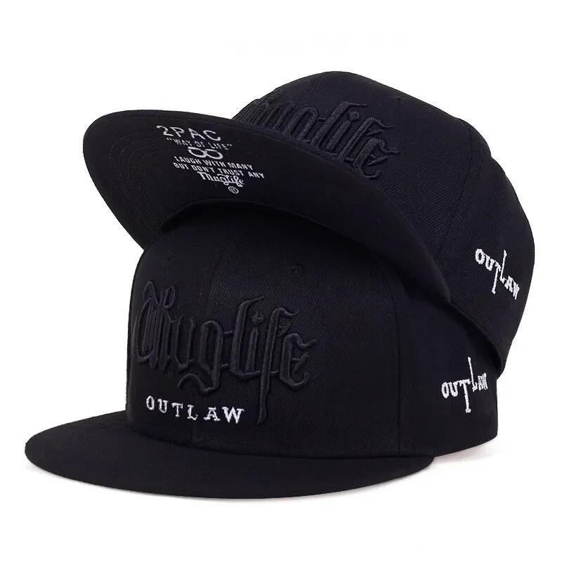 Thuglife-Casquette de Baseball Hip Hop pour Adulte, Chapeau de Plein Air Décontracté, Réglable, 1 Pi