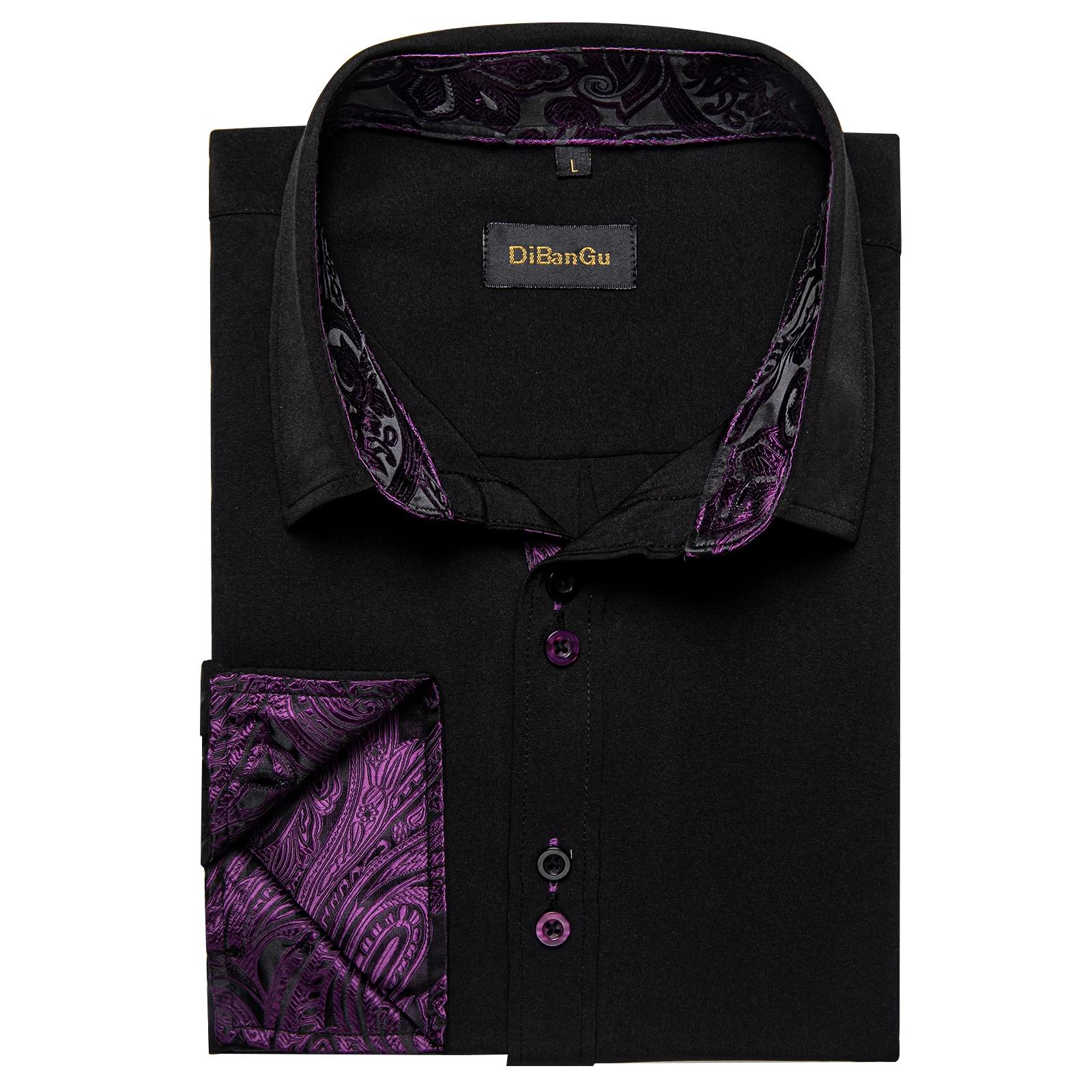 Chemise décontractée à manches longues pour hommes avec motif d'abonnés Paisley intérieur, chemise h