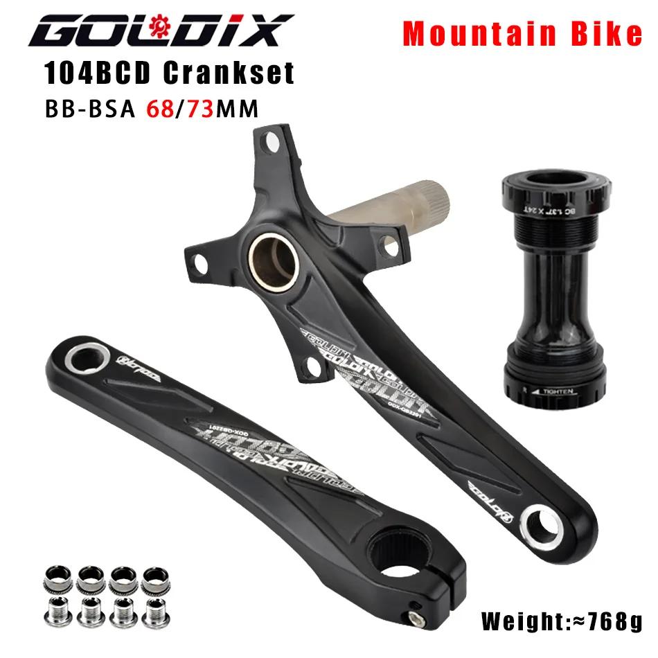 GOLDIX – plateau de manivelle de vélo 104BCD, en alliage d'aluminium avec fond de 170mm, plaque noir