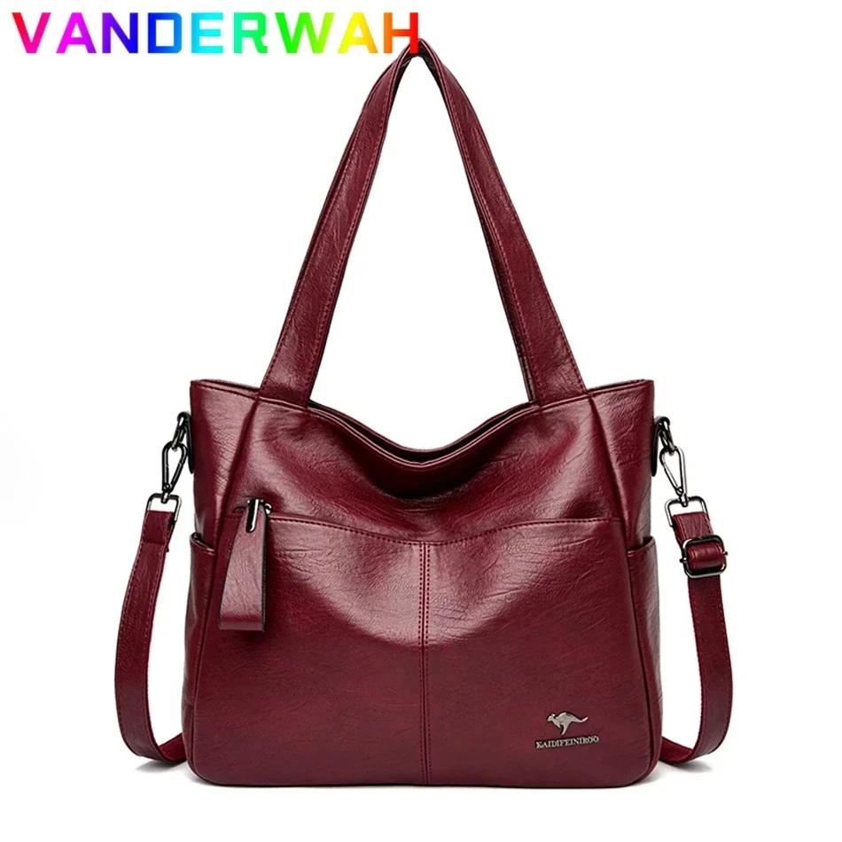 Sacs à main de marque en cuir souple véritable pour femmes, sacoche à poignée supérieure, fourre-tou