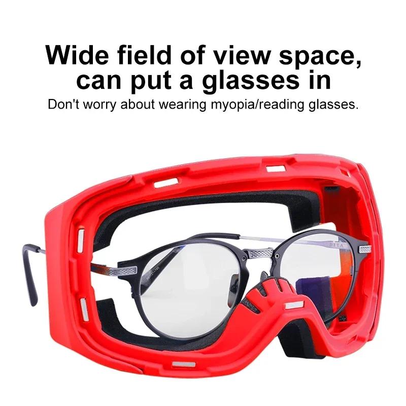 PHMAX-Lunettes de ski anti-buée avec lentille magnétique pour hommes et femmes, lunettes de sport de