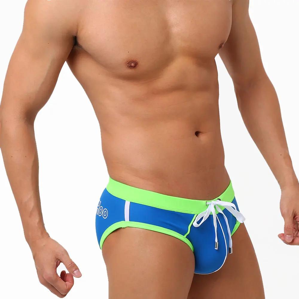 UXH marque maillots de bain pour hommes avec push-up bleu troncs Boxer hi-q Sexy hommes respirant ma