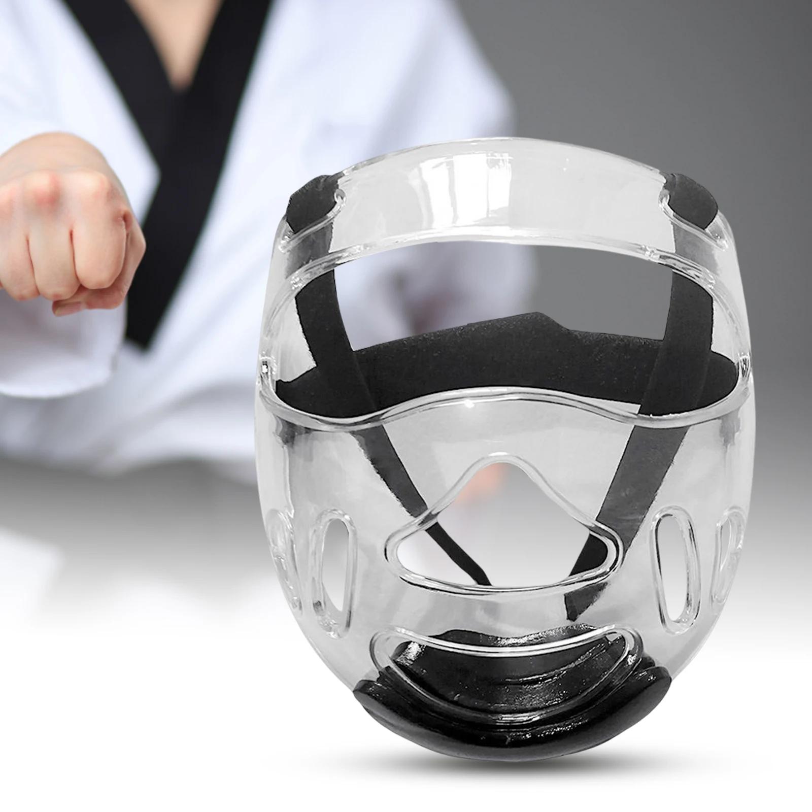 Couvre-chef de boxe Transparent pour Taekwondo, protection de la tête, masque Sanda détachable pour 