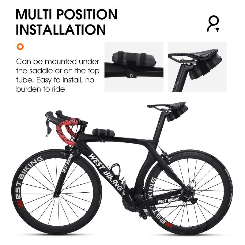 WEST BIKING – sac de vélo pliable, sac à outils, sac de cadre avant, pochette de selle de vélo, Pack
