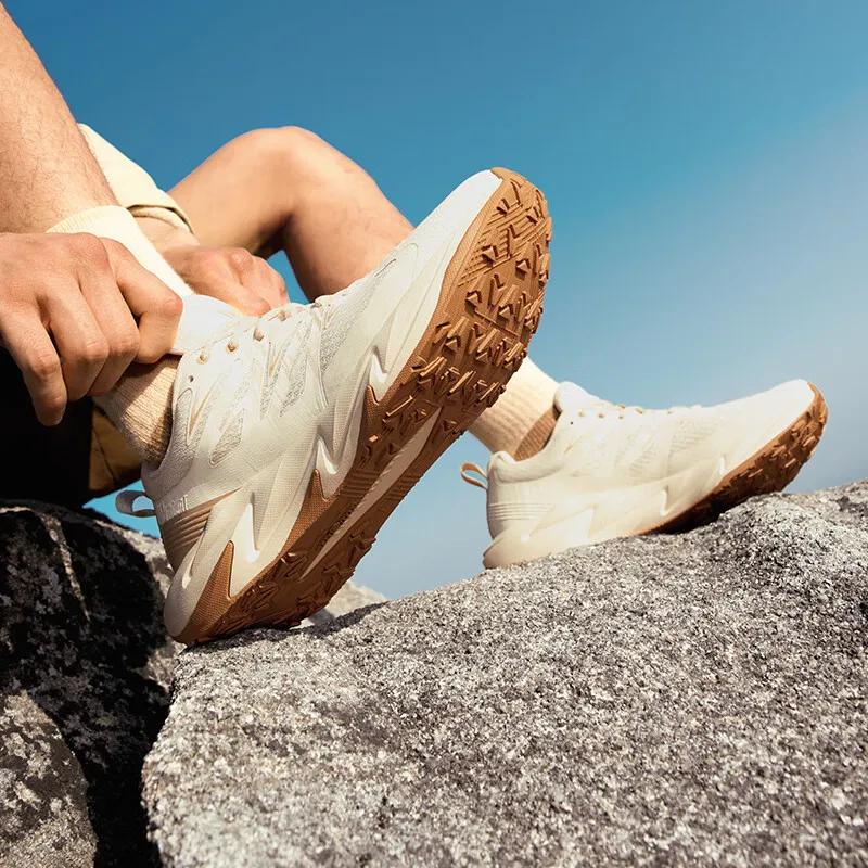 Chaussures de course respirantes en cuir pour hommes, chaussures de randonnée, baskets de jogging en