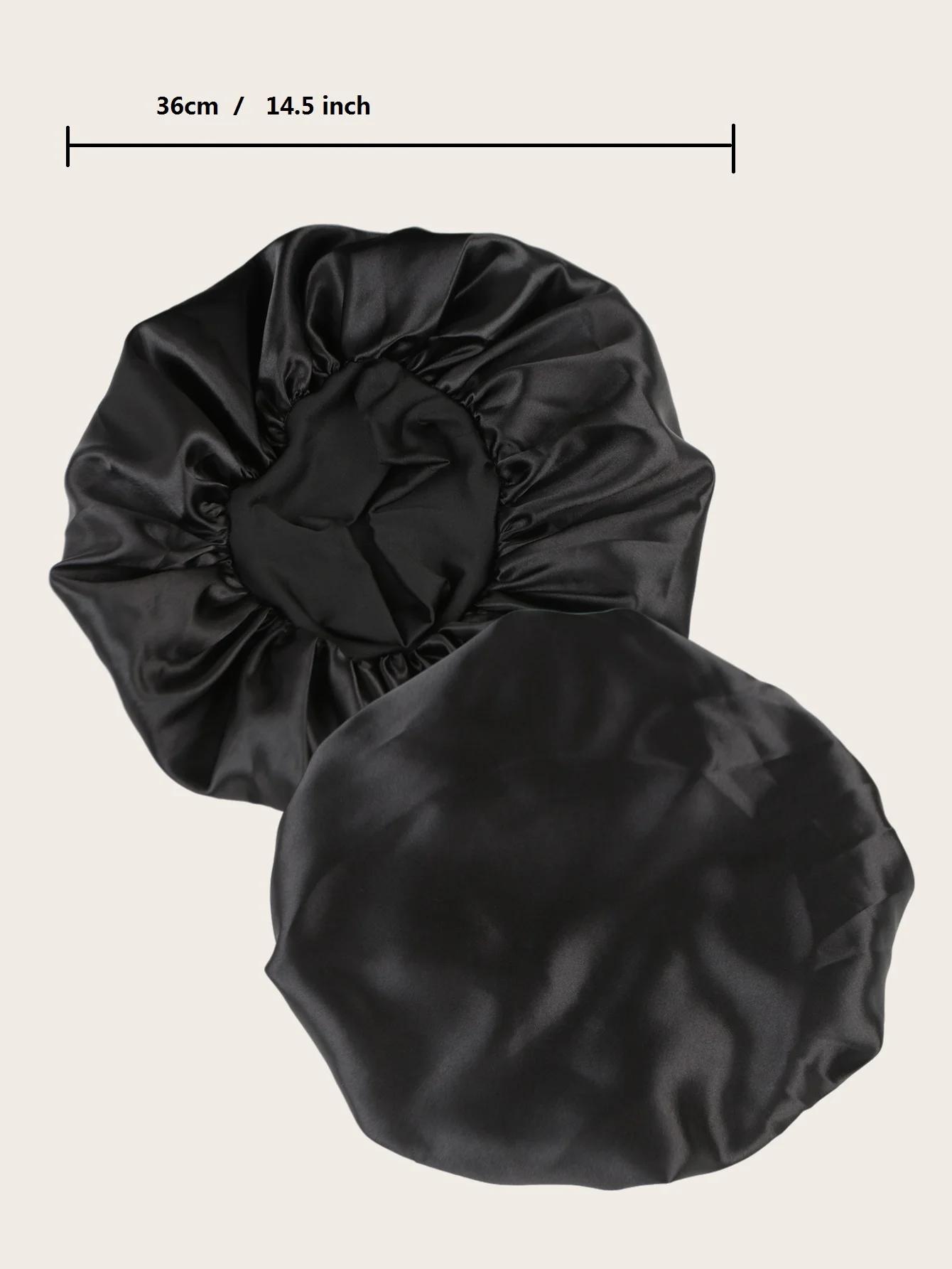 Bonnet de nuit unisexe en Satin soyeux, bandeau élastique, Extra Large, avec bande élastique de qual