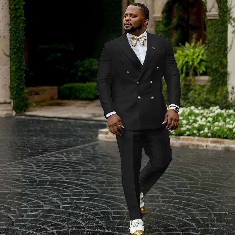 Blazer à col pointu imbibé de satin blanc 2 pièces pour hommes, veste à double boutonnage, smoking d