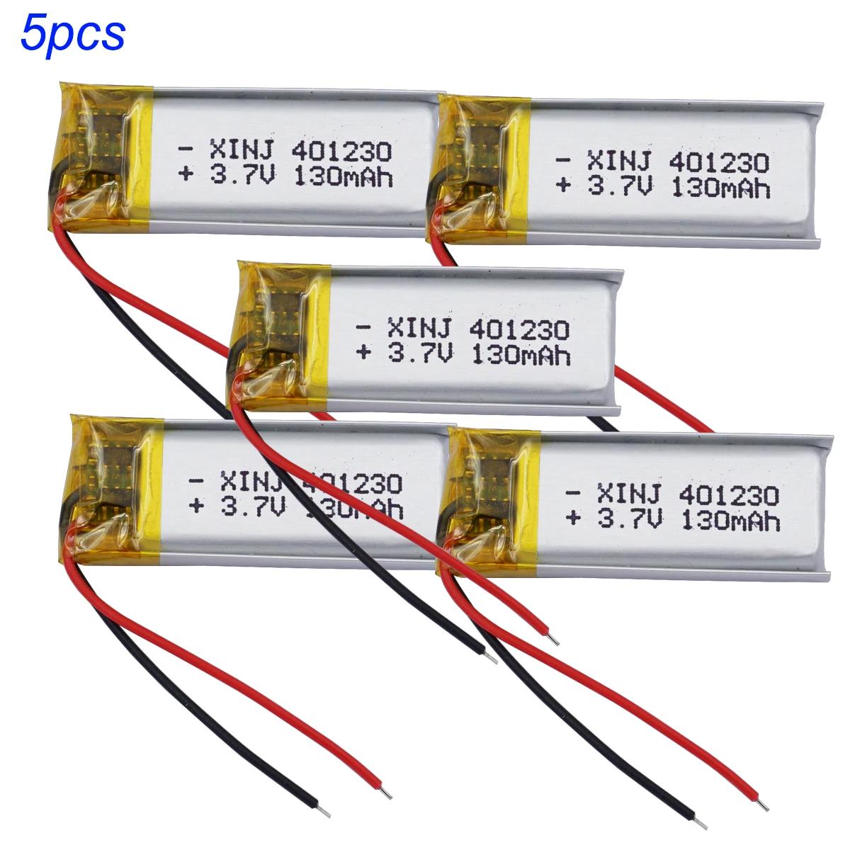 Batterie articulation po polymère aste, 3.7V, 130 mAh, 401230 pour casque Satnave, haut-parleur Blue