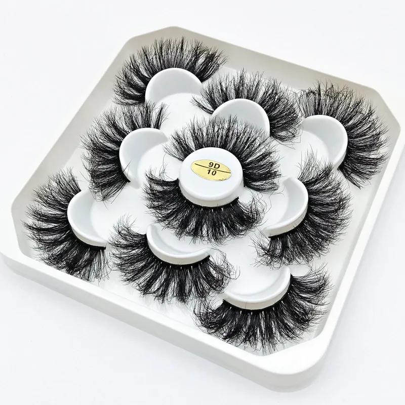 Nouveau 5 paires 15-25mm 3D cils de vison en gros faux cils naturels, Extension de cils en gros en v