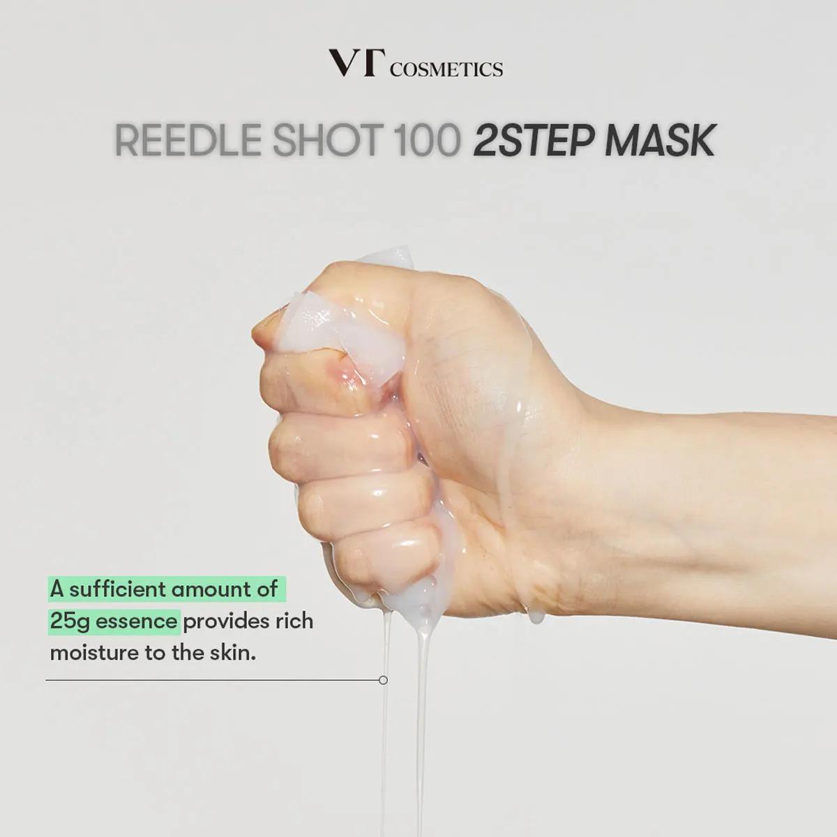 Masque VT Reedle Shot 100 2-Step*5 pièces, Masque de Récupération Intensive, Masque Éclat, Masque Li
