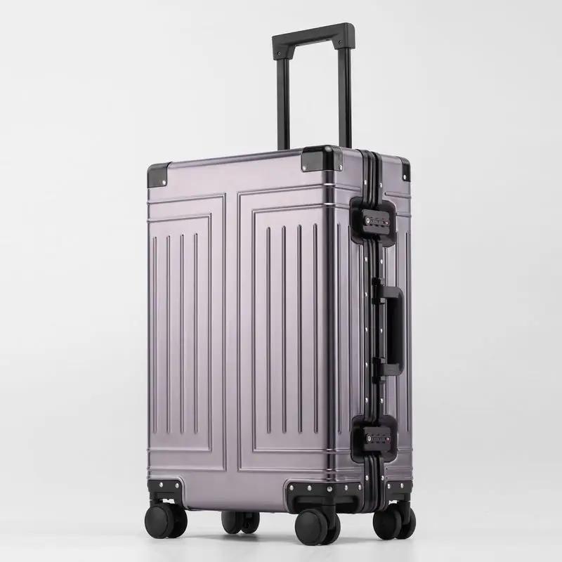 100% matériau en alliage d'aluminium-magnésium bagage de voyage Senior de haute qualité 20/24/26/28
