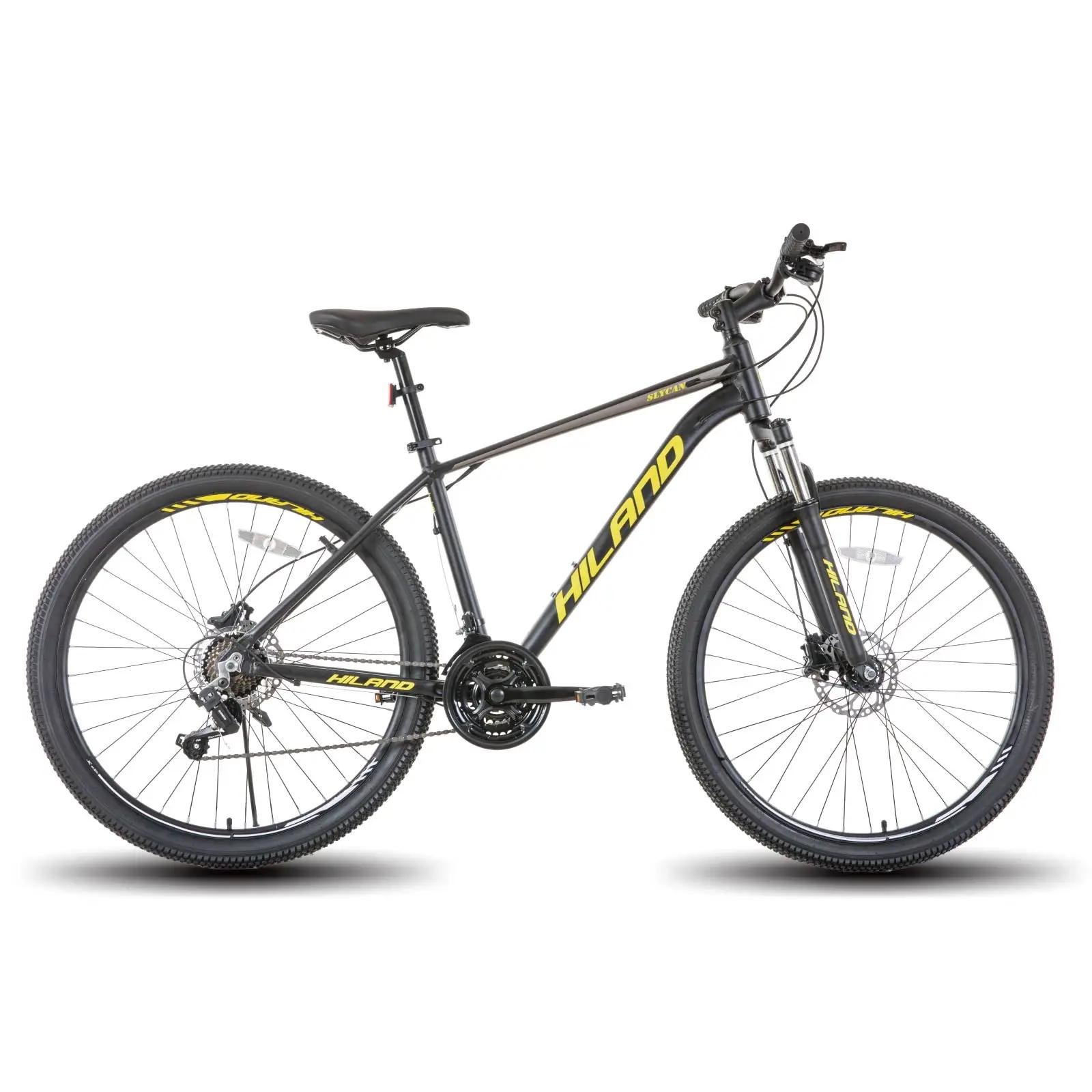 Hiland-Vélo de montagne à 21 vitesses en aluminium, freins à disque hydrauliques, fourche à suspensi