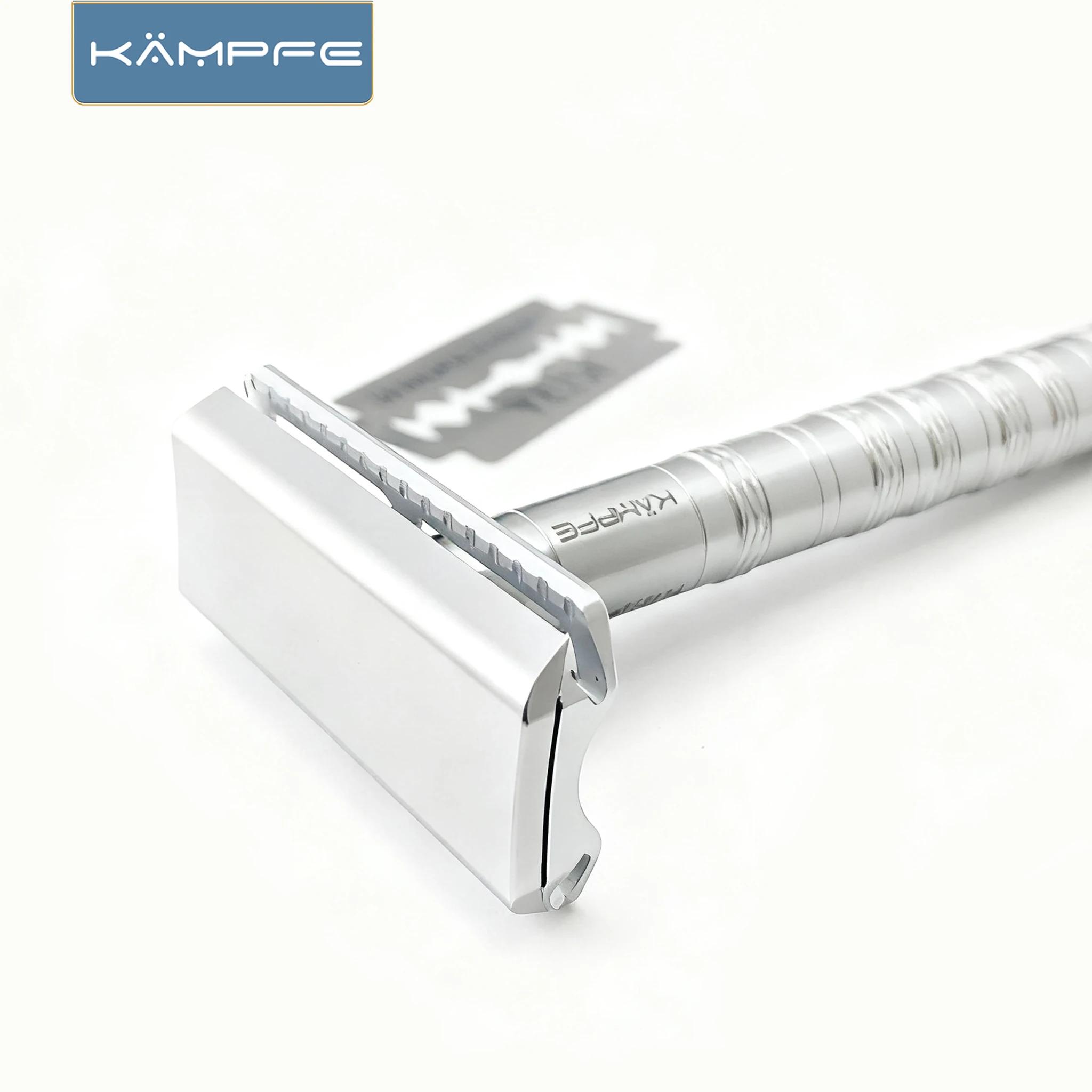 Rasoir de sécurité à double tranchant KAMPFE pour hommes, en aluminium, fabriqué avec un procédé CNC