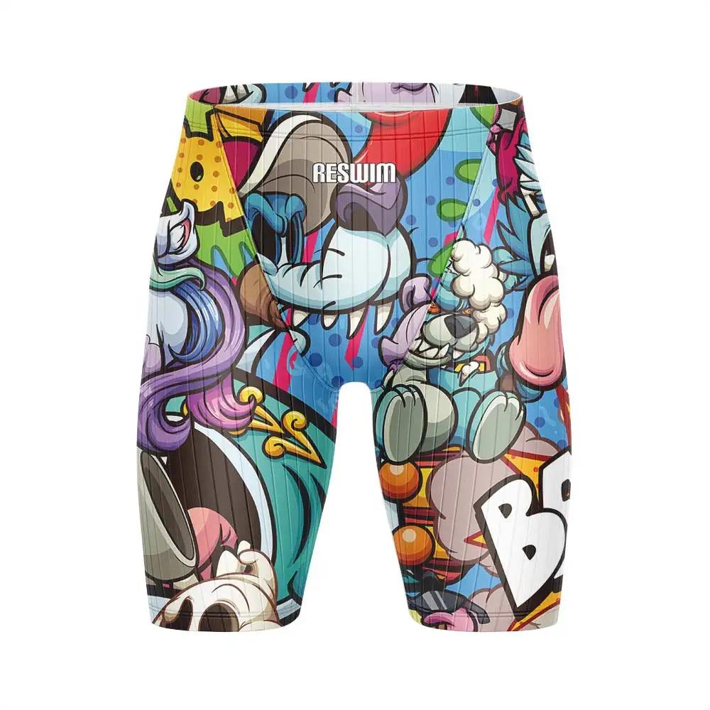 Maillot de bain athlétique homme motif dessin animé - Short natation durable entraînement surf plongée été