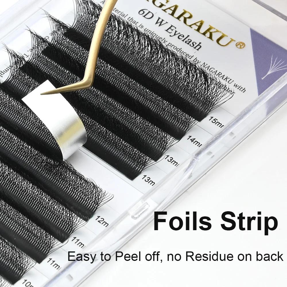 NAGARAKU 6D W forme floraison automatique Bloom ventilateurs préfabriqués Extensions de cils lumière